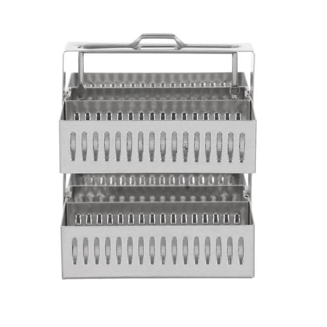 Metal Microscope Slide Rack STAINLESS STEEL DYEING Rack Microscope Slide Drying Staining Laboratory ...