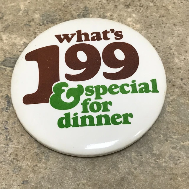 Vintage Sambo's Pancakes Restaurant Pinback Button Pin Advertising 1975