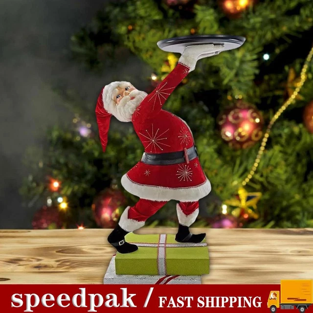 Weihnachtsmann Servieren Schneemann Tablett Halter Weihnachten Harz 2022 Figur NY4 Q8E2