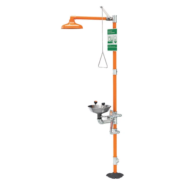 GUARDIAN EQUIPMENT G1943 Shower with Eye Wash,Galvanized Pipe