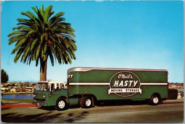 SANTA ANA, California Advertising Postcard O'NEIL'S HASTY MOVING & STORAGE Truck