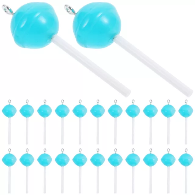 50 Pcs Plastic Lollipop Keychain Candy Pendant Charm Nail Charms