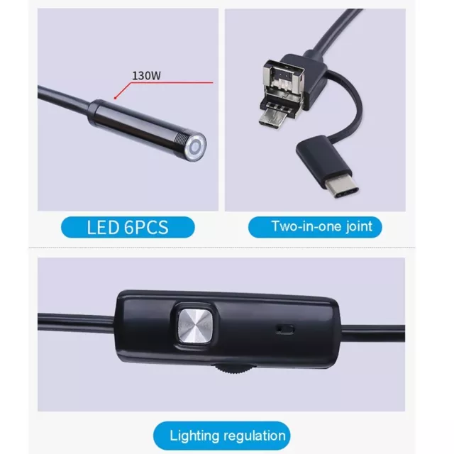 LIGHTSWIM ENDOSCOPE 3 en 1 USB/Micro USB/Type-C 1200P Caméra d'inspection  2.0 EUR 44,24 - PicClick IT