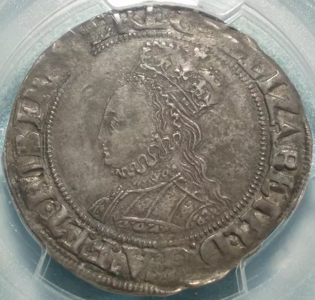 1561 IRELAND "Fine Silver Issue" SHILLING of ELIZABETH I Graded by "PCGS AU50"