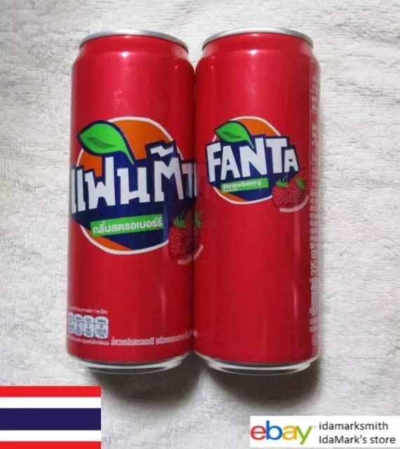 Empty FANTA STRAWBERRY Can THAILAND 325ml Thai Language 2023 Asia Red Collect TH