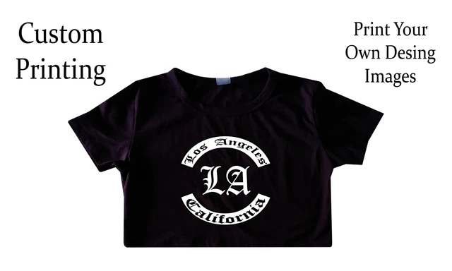 Women's Round Neck T-Shirt Crop Tops Round Los Angeles CA ALL SIZES AVAILABLE