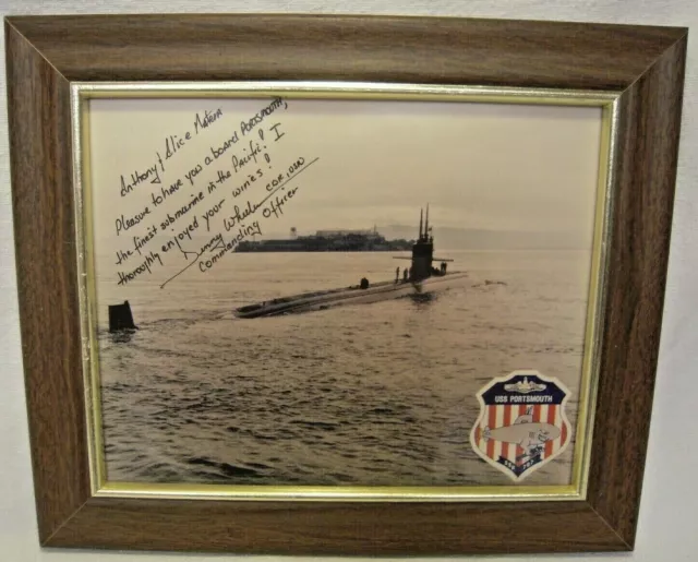 USS PORTSMOUTH SSN 707 Nuclear Attack Submarine USN Navy Photo Print C.O. signed