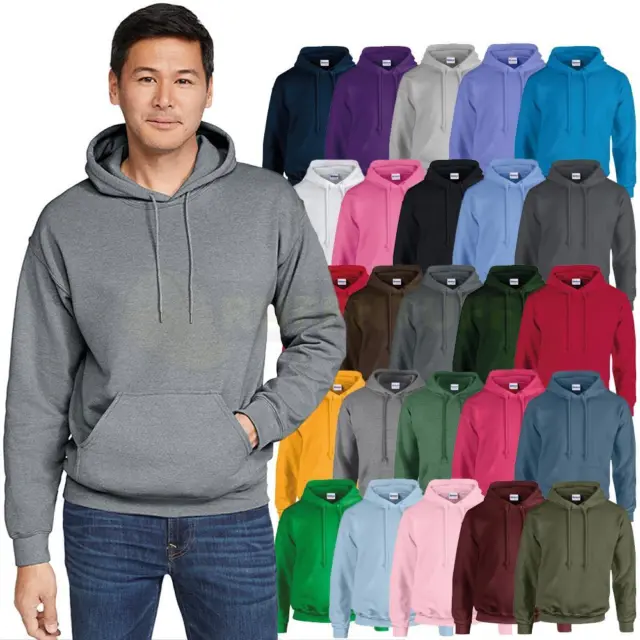 GILDAN Heavyweight Hoodie Mens Classic Plain Hooded Sweatshirt Soft Pullover