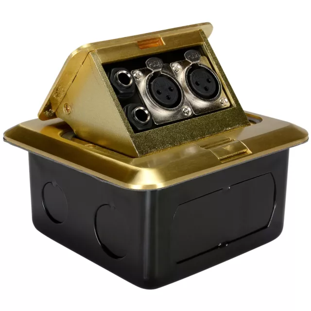 Floor Box with Dual XLR & 1/4" Brass 5" x 5"