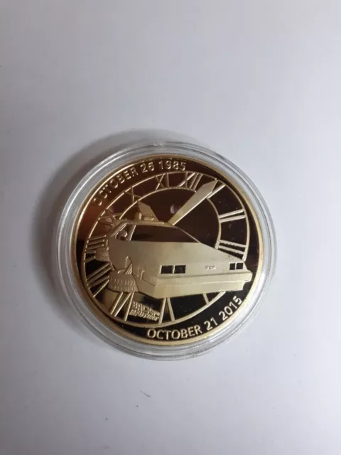 Back the Future Gold Coins Sci Fi Time Travel Movie McFly Car Fantasy 80s Retro