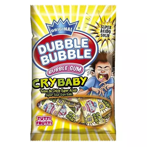 932882 1 X 85G Bag Dubble Bubble Cry Baby Super Sour Gum Balls Tutti Frutti Usa
