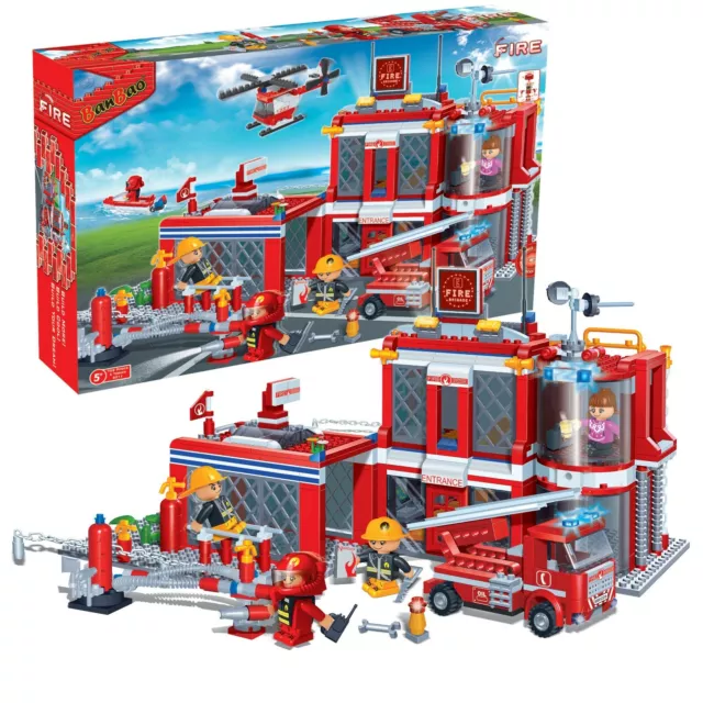 Kinder Geschenk Konstruktion Spielzeug Bausteine Baukästen Feuerwehrstation