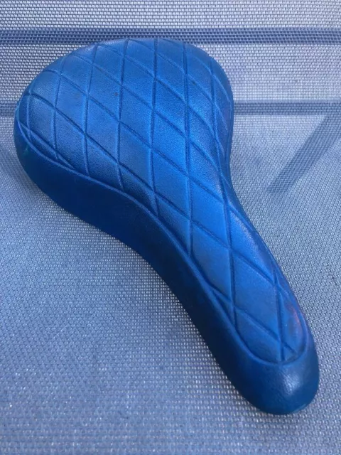 Vintage Troxel Bmx bike Seat Saddle Blue Diamond pattern 1980's