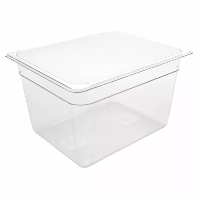 Vogue Polycarbonate 1/2 Gastronorm Container Clear Kitchen Food Storage Box