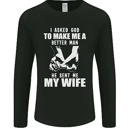 Marito & Donna Matrimonio Anniversario God da Uomo Manica Lunga T-Shirt