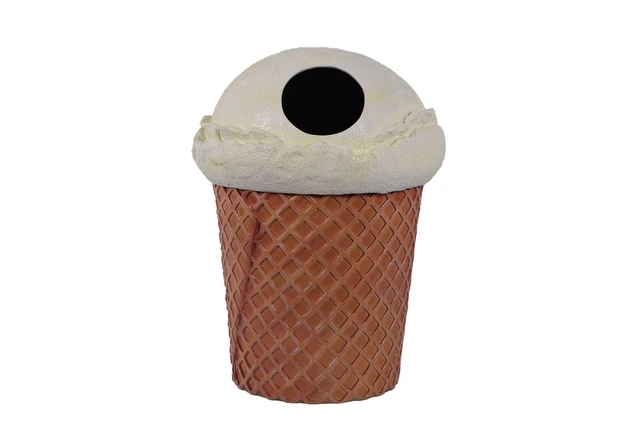 Vanilla Ice Cream Trash Can Over Sized Statue Restaurant Theme Prop Display