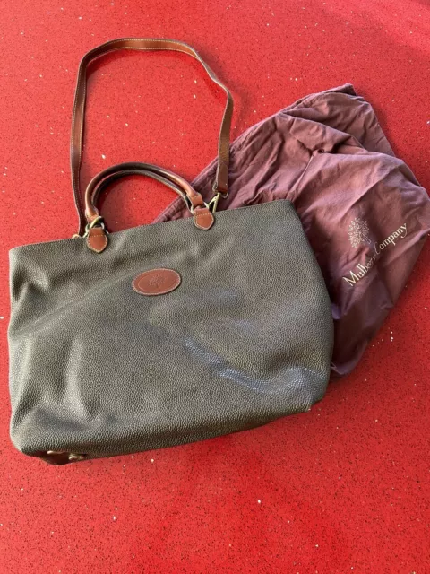 MULBERRY VINTAGE Brown Tan Scotchgrain Shoulder Bag Very Good