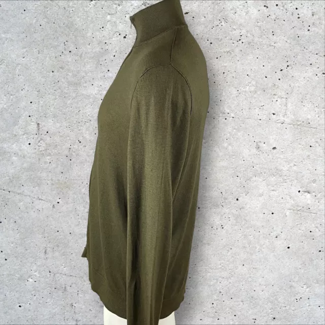 BANANA REPUBLIC SWEATER Mens Large Green Silk Cashmere Full Zip ...
