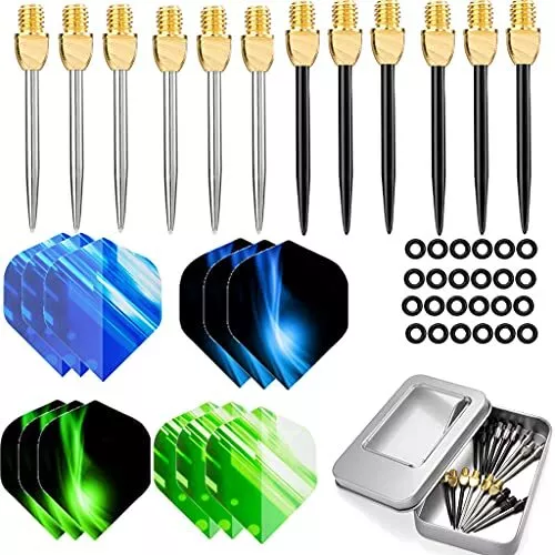 12pcs Edelstahl Dartpfeil-Spitzen Schwarz,Silber,Gold 2BA Steel dartpfeile Sp...