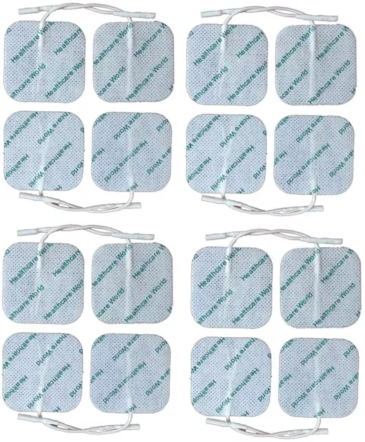 SQUARE TENS ELECTRODE PADS REUSABLE FOR TENS MACHINES (5cm x 5cm) - PACK OF 16