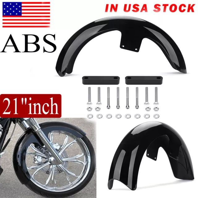 21" Wheel Wrap Front Fender ABS For Harley Touring Street Glide Custom Baggers