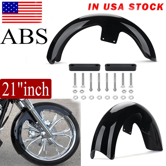 21" Wheel Wrap Front Fender ABS For Harley Touring Street Glide Custom Baggers