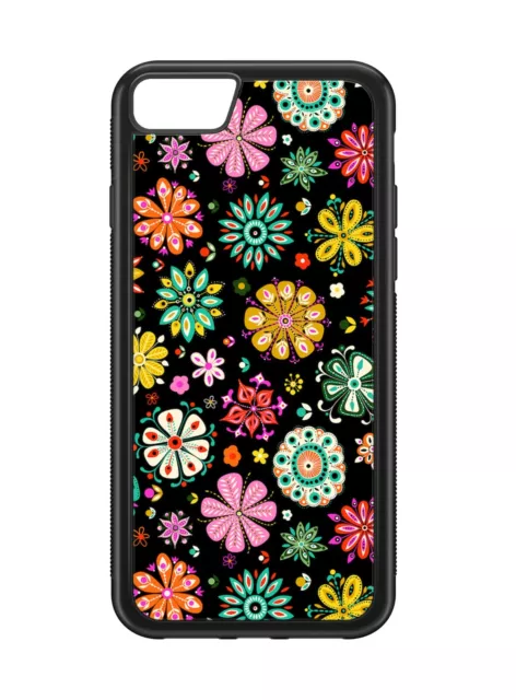 Abstract Flowers Colourful Art Floral Summer Pattern Rubber Phone Case