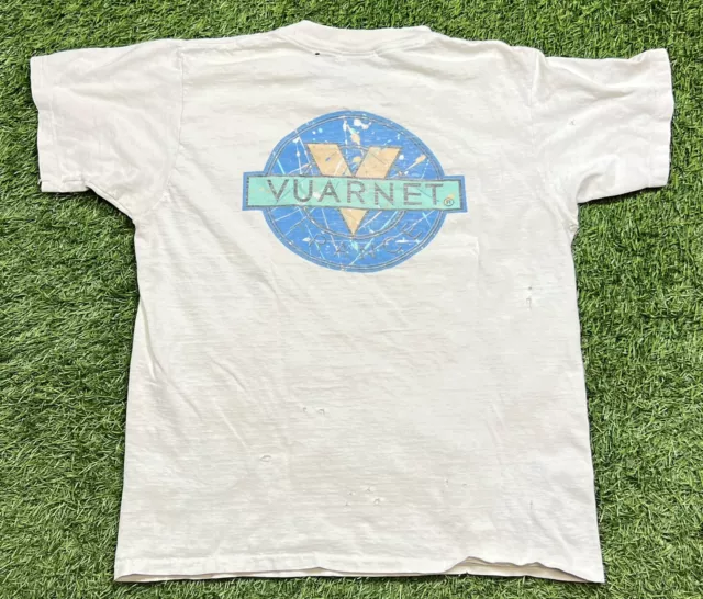 VTG 90's Vuarnet France T-Shirt Men's L Single Stitched Double Sided Distressed