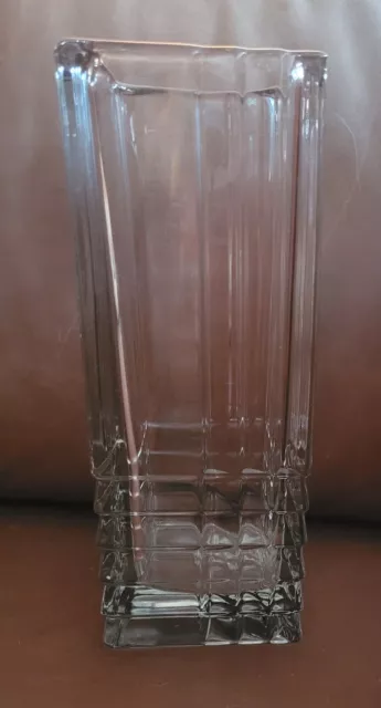 Clear Pressed Glass Square Vase