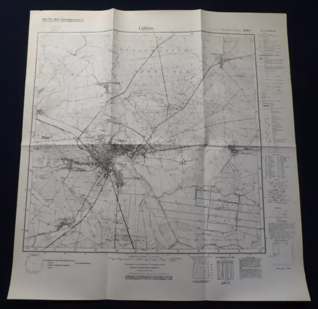 Landkarte Meßtischblatt 4049 Lübben im Spreewald, Hartmannsdorf, Radensdorf 1938