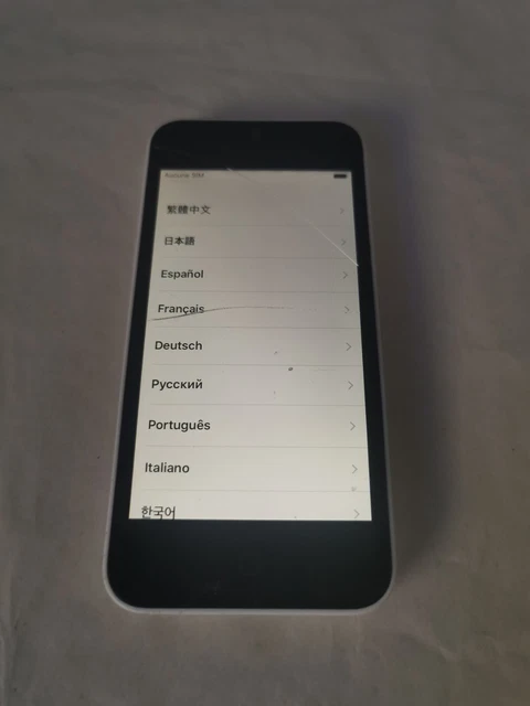 Apple iPhone 5c ( A1507 ) - 8 Go - Blanc -  Ecran cassé