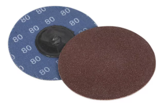 Quick Change Sanding Disc Dia.75Mm 80Grit Pack Of 10 From Sealey Ptcqc7580 Sysp