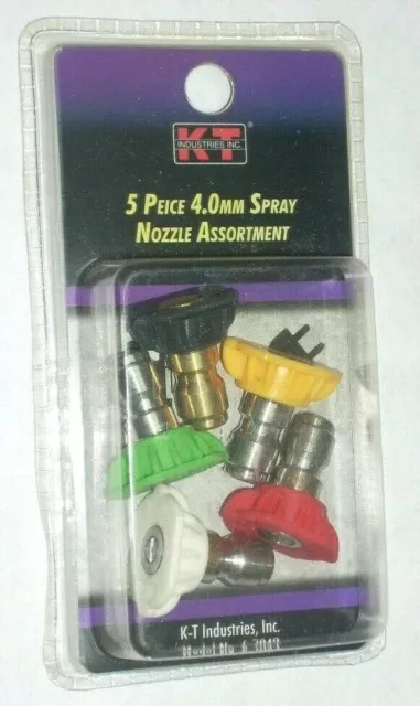 KT Industries 6-7042 5pc Spray Nozzle Assortment 4.0 mm Pressure Washer Tip Set