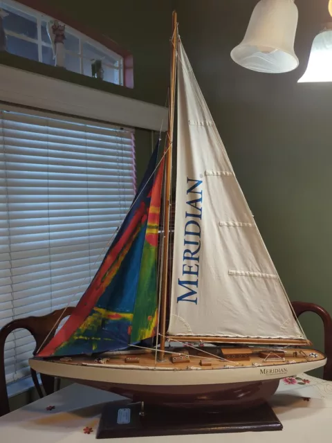 Rainbiw 1934 America's Cup Yacht Wooden Model 37" 12 Meter Sailboat 48" Tall