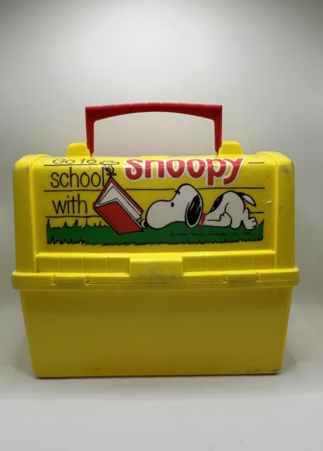 Vintage 1968 Go To School Have Lunch with Snoopy Peanuts Lunch Box with  Thermos