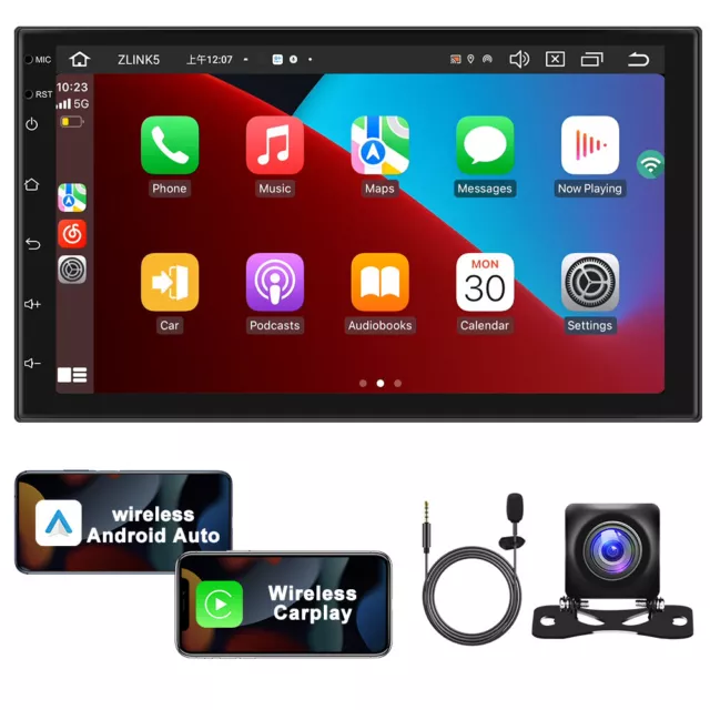 Android 12 Apple CarPlay 7" AUTORADIO mit Navigation GPS Doppel 2 DIN WiFi BT FM