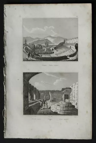 1836:POMPEI,TEATRO TRAGICO-PICCOLO TEATRO.AUDOT-Acciaio