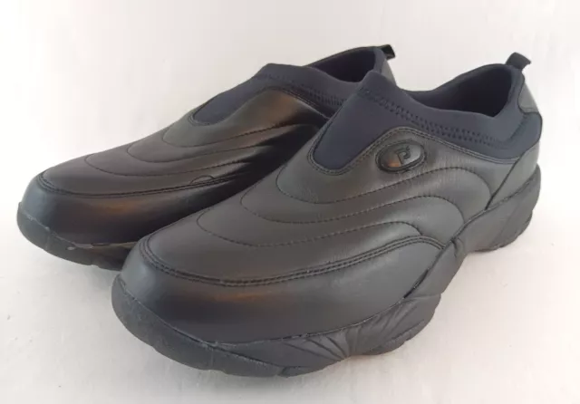 Propet Mens Slip On Shoes Wash & Wear II Black Leather Size 15 M(D) M3851