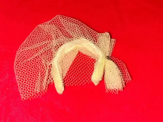 Vtg Original Mattel Barbie Doll 987 Orange Blossom Yellow Tulle Hat Headband (H)