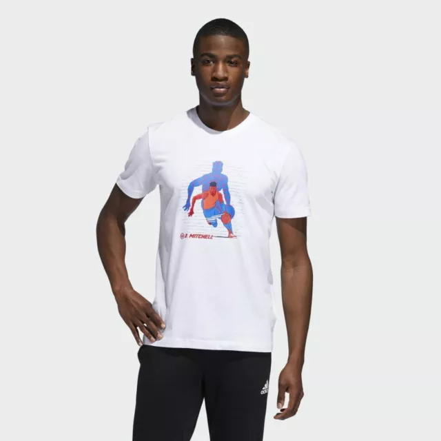 ADIDAS X MARVEL Donovan Mitchell Spider Man 1 T Shirt Homme Blanc