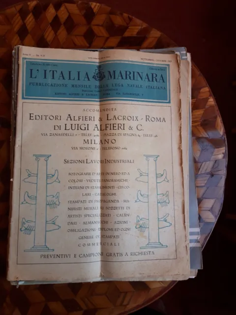 giornali e riviste d'epoca - l'Italia Marinara del settembre-ottobre 1923