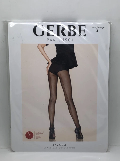 Collants Femme GERBE Sevilla Taille 3 couleur Noir/Rouge Neuf !!!