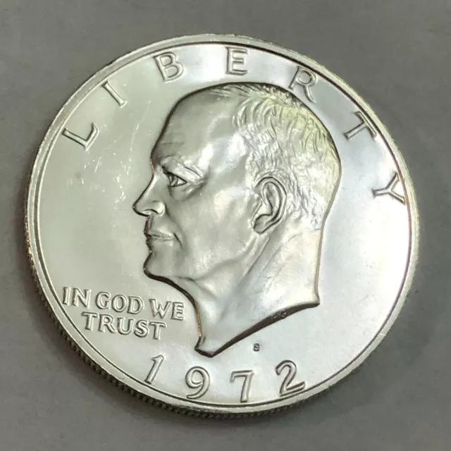 1972-S 40% silver gem BU Eisenhower IKE dollar.  #2