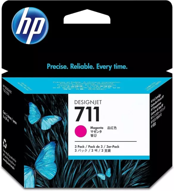 HP 711 CZ135A MAGENTA  , Confezione da 3 Cartucce Originali HPDA 29 ML