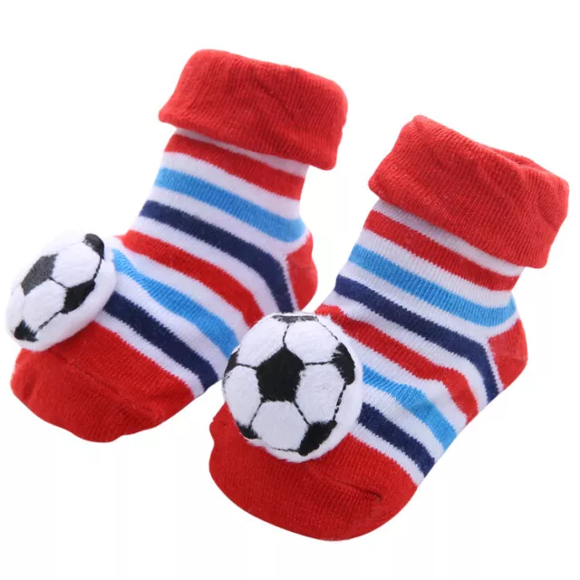 2 Pairs Baby Girl Boy Anti-slip Socks Cartoon Newborn Slipper Shoes 0-12 Months 3