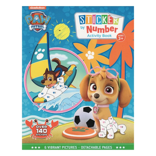 NICKELODEON PAW PATROL Sticker By Number Kids Activity Book 8.99
