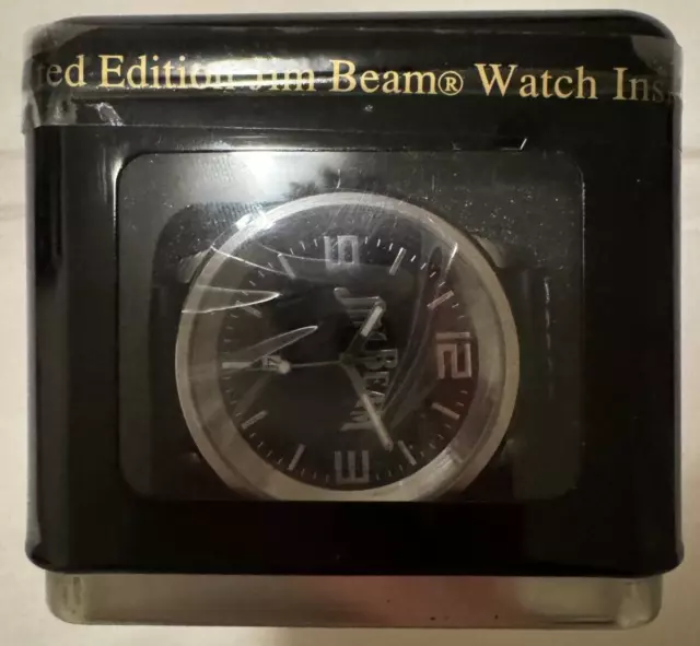 Limited Edition Jim Beam Leather Watch Black / Sliver Collectable