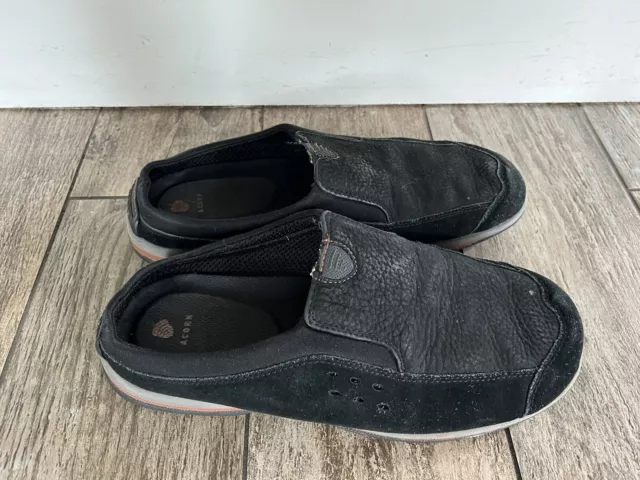 Acorn Mens Size 13 black Mule Slip On Slippers