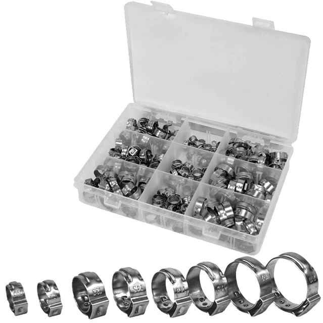 25-tlg Schlauchklemmen Set Edelstahl - 5 Größen Von 10-70mm