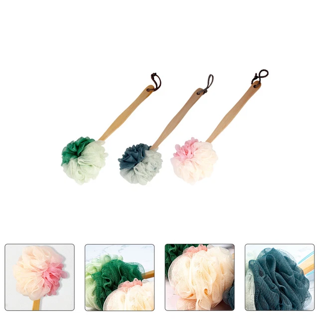 3 pz o manico in legno spazzola da bagno Miss Body esfoliante spugna manico lungo